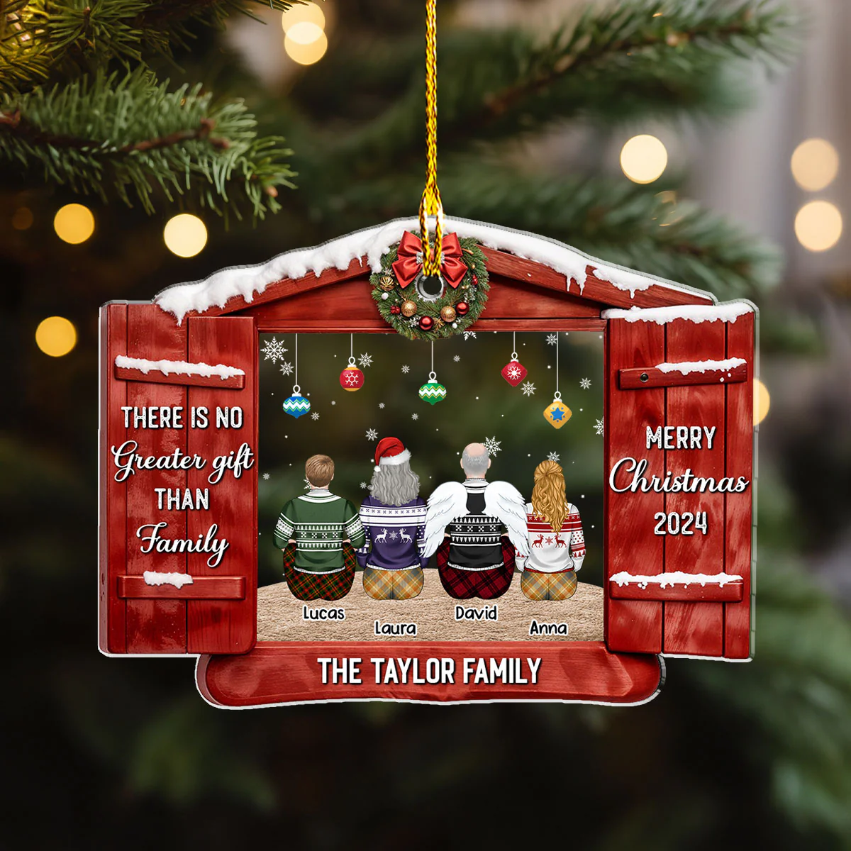 There Is No Greater Gift - Personalized Custom Acrylic Ornament - Image 2