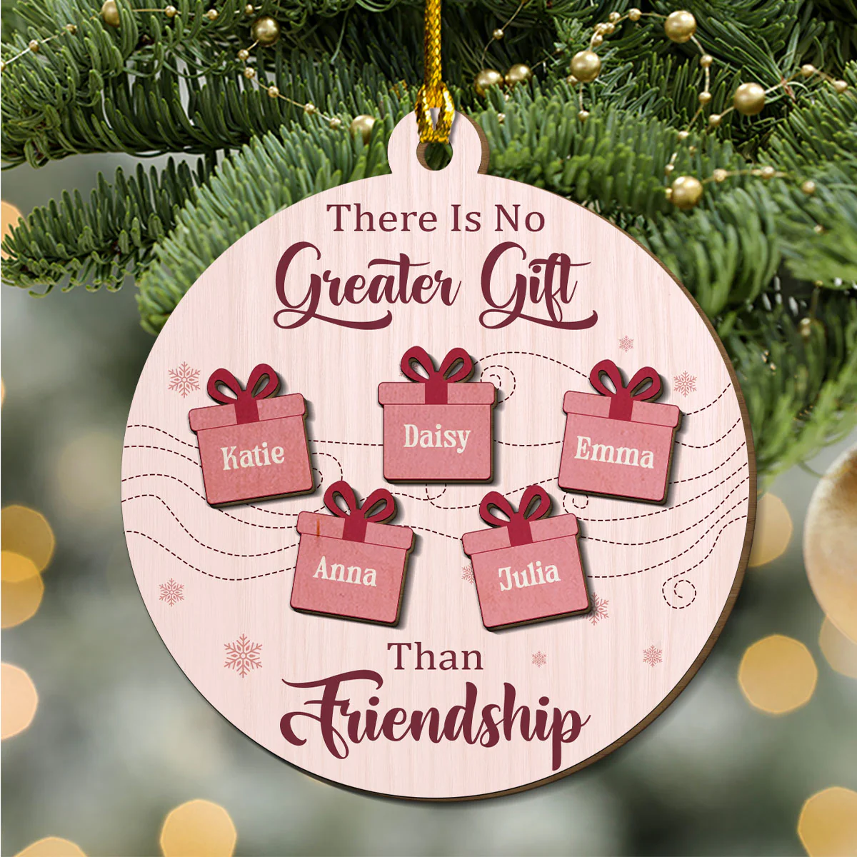There Is No Greater Gift Than My Friends - Personalized Custom Freeshape 2-Layered Wood Ornament - Image 4