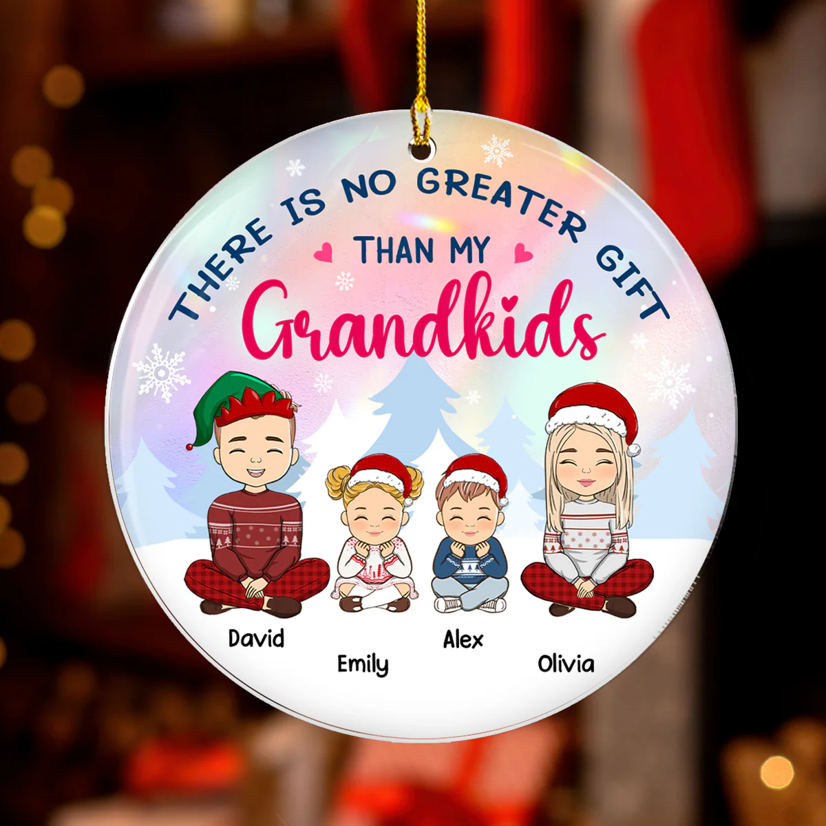 There Is No Greater Gift Than My Grandkid - Personalized Custom Acrylic Ornament - Image 2