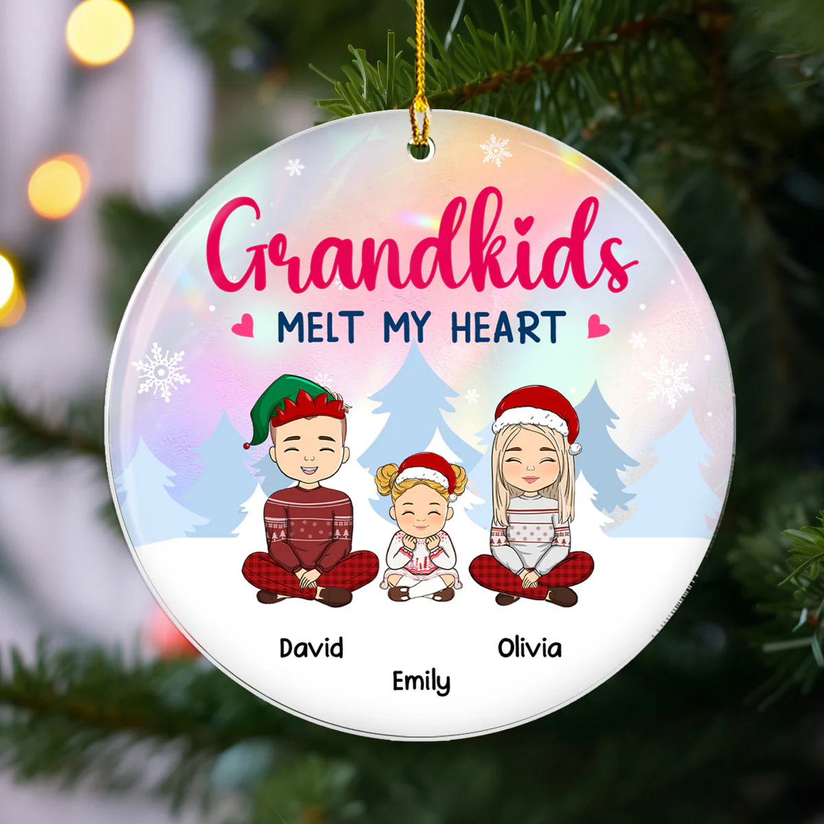 There Is No Greater Gift Than My Grandkid - Personalized Custom Acrylic Ornament - Image 4