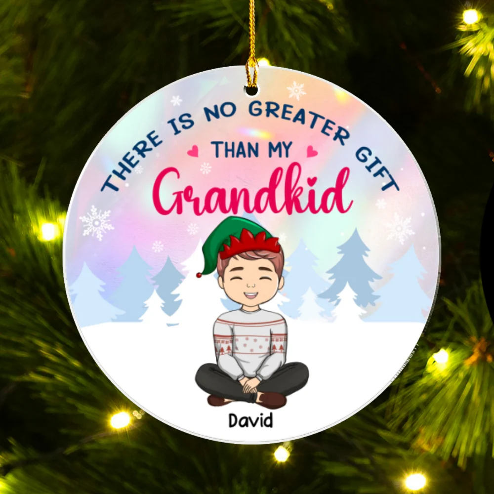 There Is No Greater Gift Than My Grandkid - Personalized Custom Acrylic Ornament - Image 6