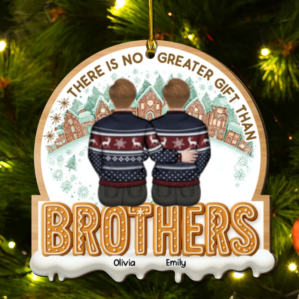 There Is No Greater Gift Than Sisters Family Besties - Personalized Custom 2-layered Wood Ornament - Image 7
