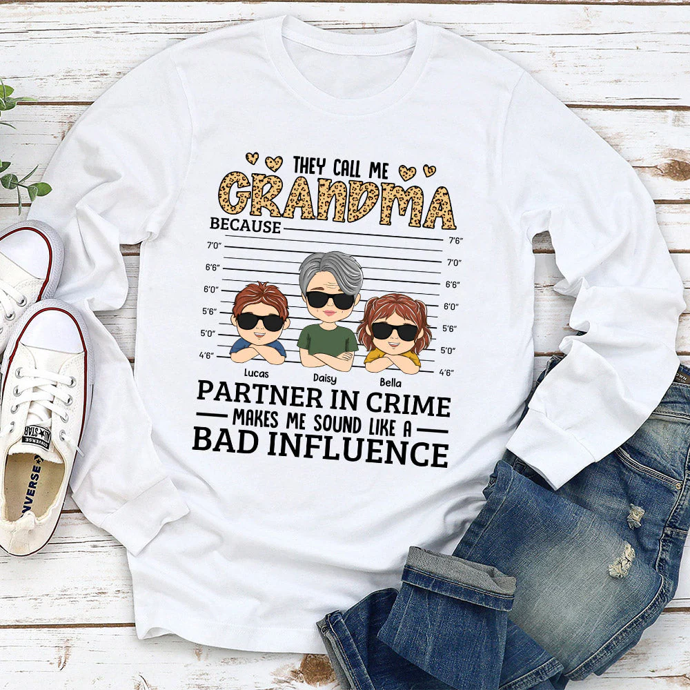 They Call Me Grandma - Personalized Custom Long Sleeve T-shirt - Image 2