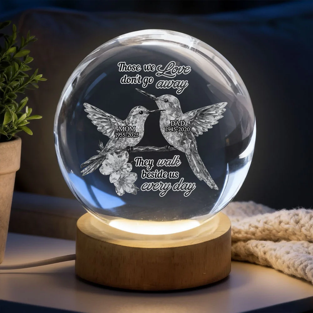 They Never Go Away - Personalized Custom 3D Effect Crystal Globe Lamp - Image 3