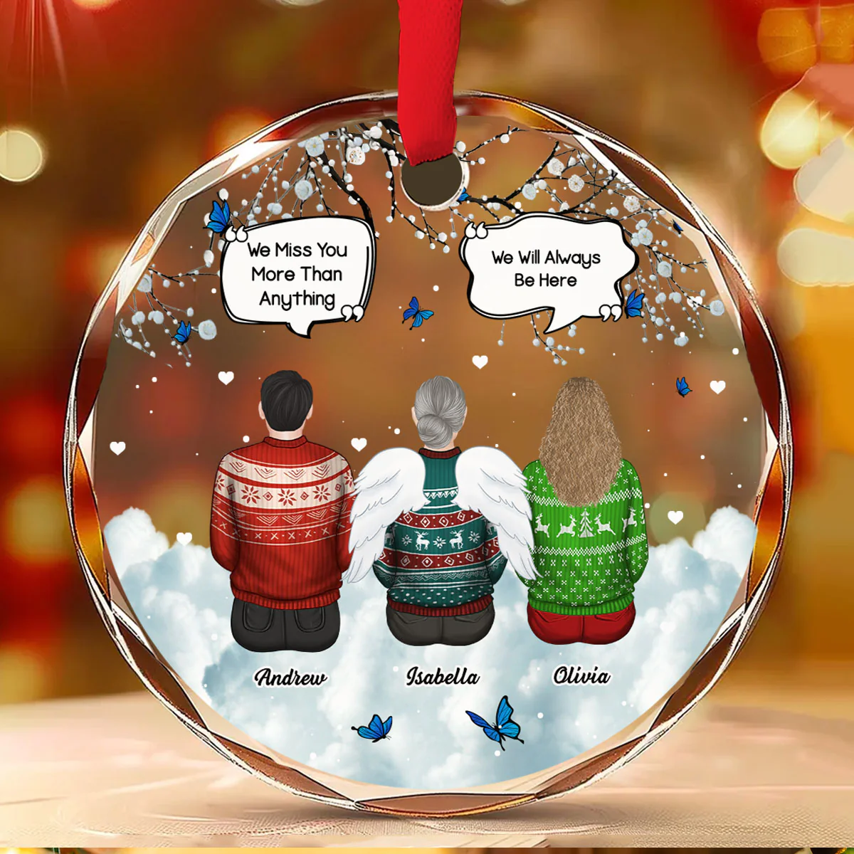 They Still Talk About You - Personalized Custom Glass Ornament - Image 3