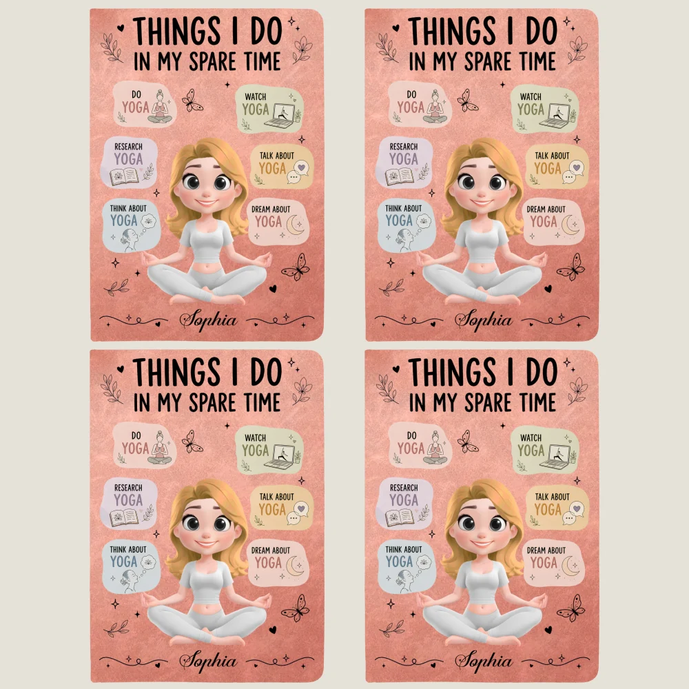 Things I Do Yoga - Personalized Custom Leather Journal - Image 12