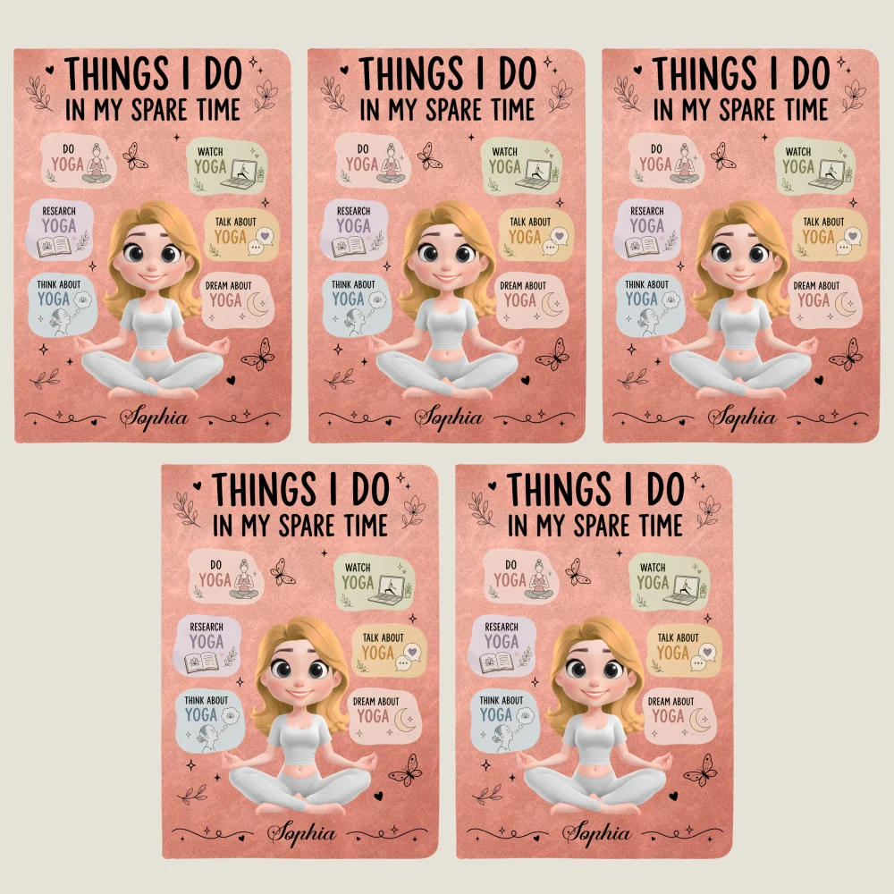 Things I Do Yoga - Personalized Custom Leather Journal - Image 13