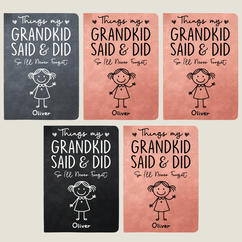 Things My Grandkids Said - Personalized Custom Leather Journal - Image 14