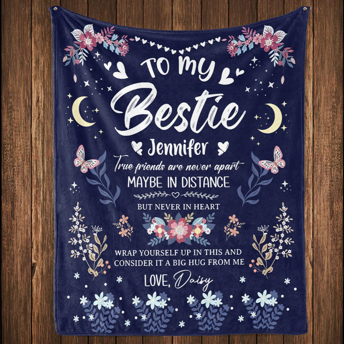 Thinking Of You Far Away - Personalized Custom Fleece Blanket - Image 3