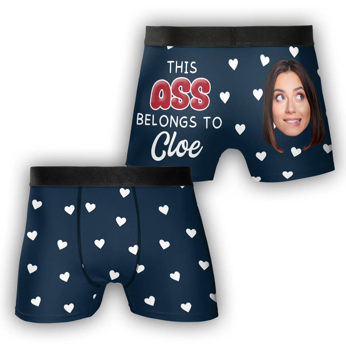 This Ass Belongs To - Personalized Photo Men's Boxer Briefs