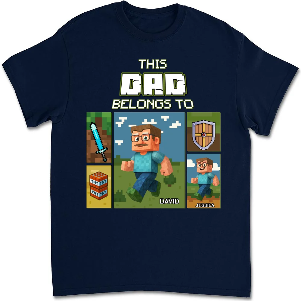 This Awesome Dad Belongs To - Personalized Custom Shirt - Image 8