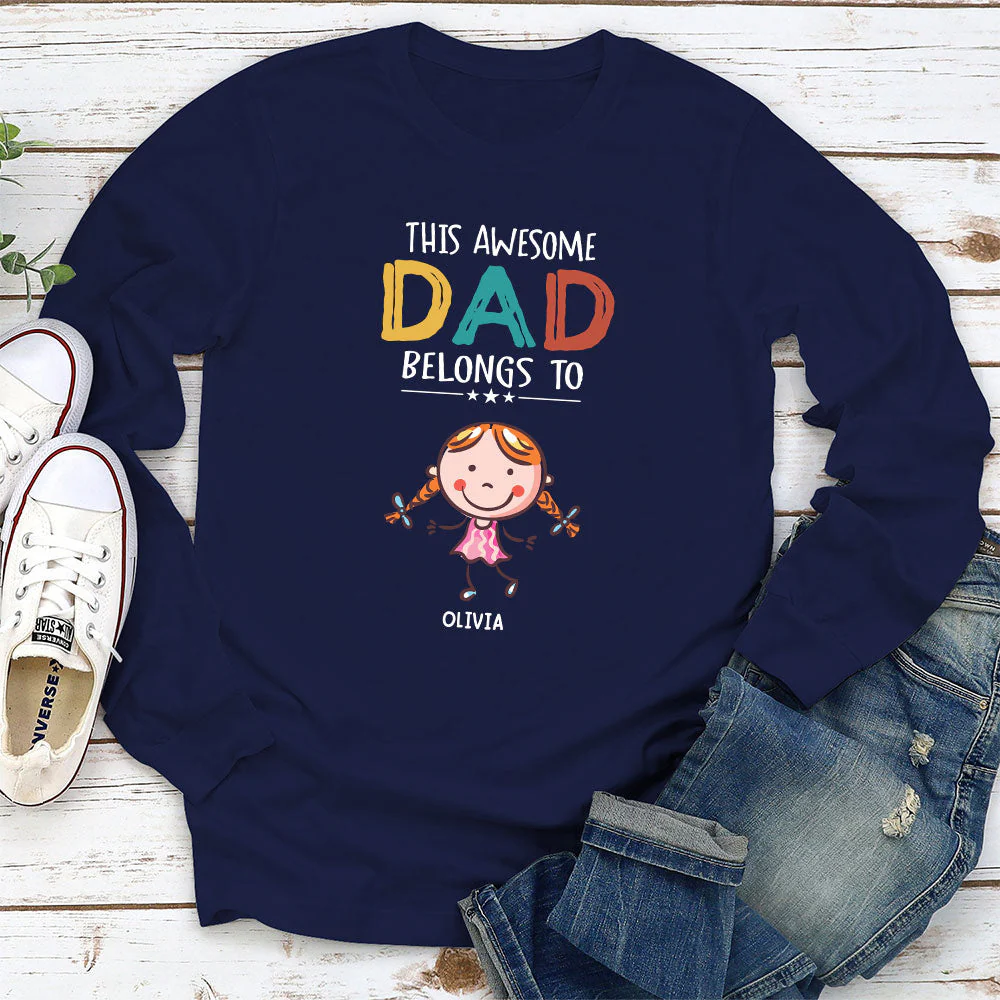 This Awesome Daddy Belongs To - Personalized Custom Shirt - Image 6