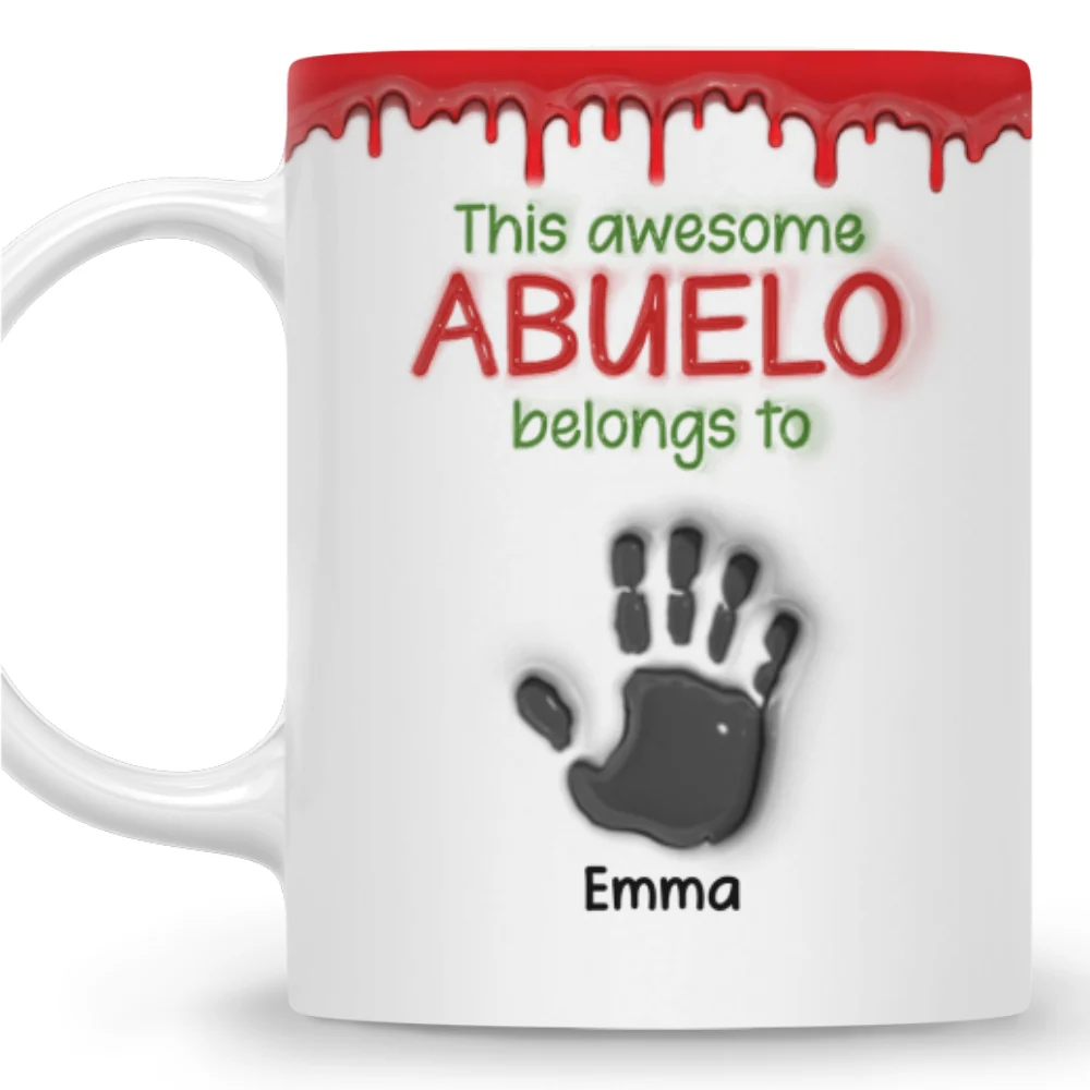 This Awesome Dad Belongs To Us - Personalized Custom 3D Inflated Effect Mug - Image 6