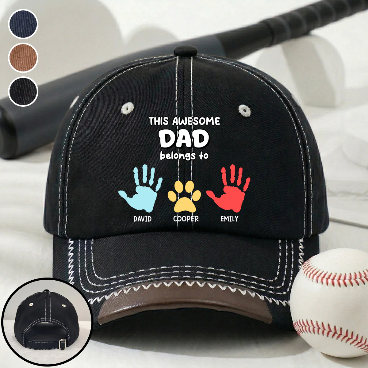This Awesome Dad Grandpa Belongs To - Personalized Custom Vintage Soft Baseball Cap