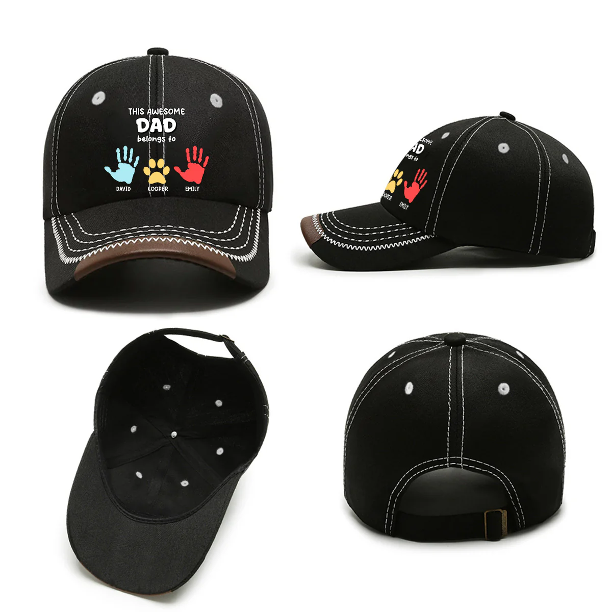 This Awesome Dad Grandpa Belongs To - Personalized Custom Vintage Soft Baseball Cap - Image 6