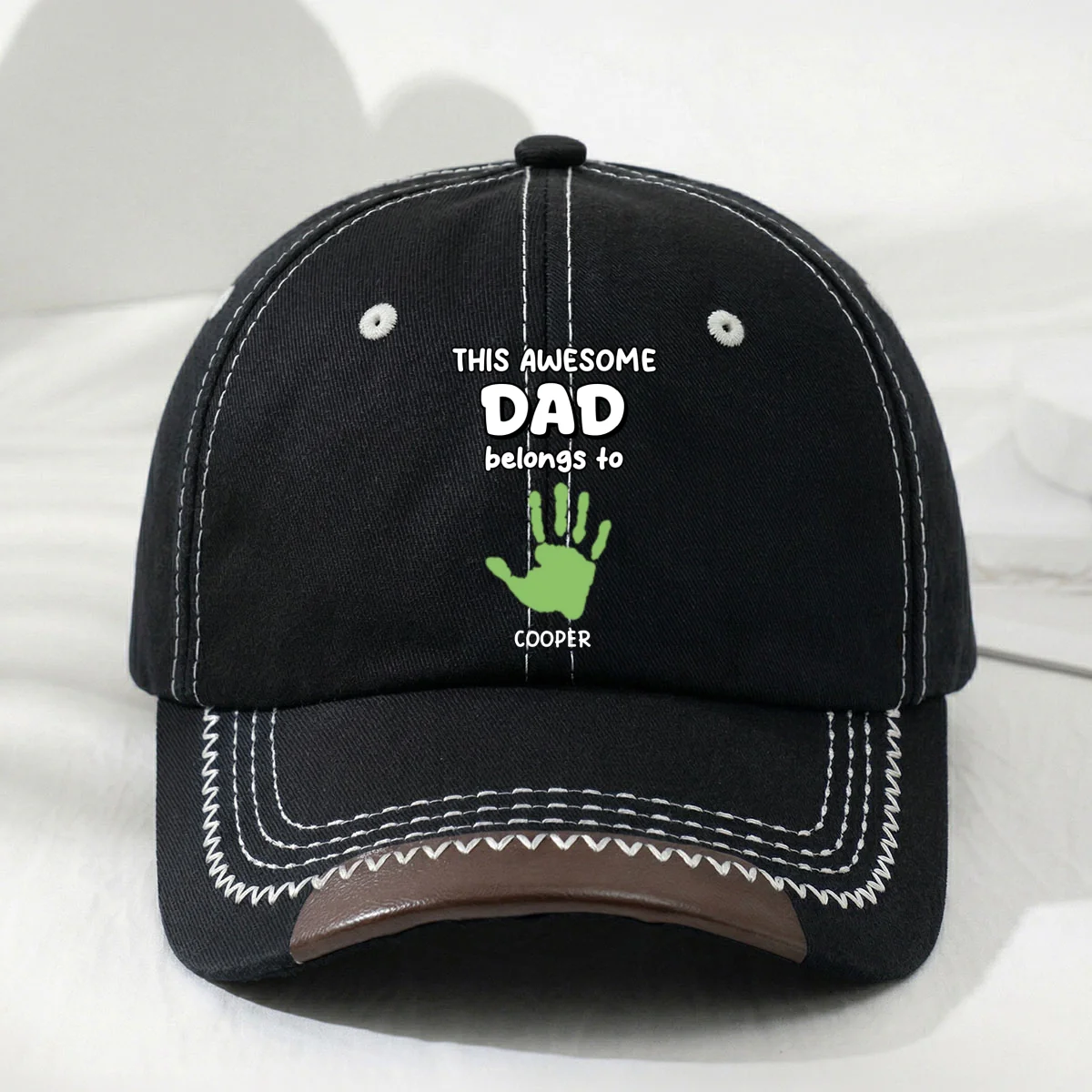 This Awesome Dad Grandpa Belongs To - Personalized Custom Vintage Soft Baseball Cap - Image 8