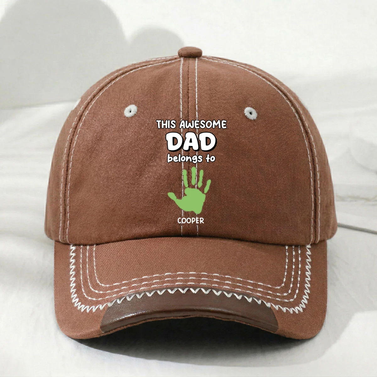 This Awesome Dad Grandpa Belongs To - Personalized Custom Vintage Soft Baseball Cap - Image 9