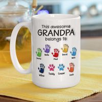 This Awesome Grandpa Belongs To - Personalized Custom 3D Inflated Effect Mug - Image 5