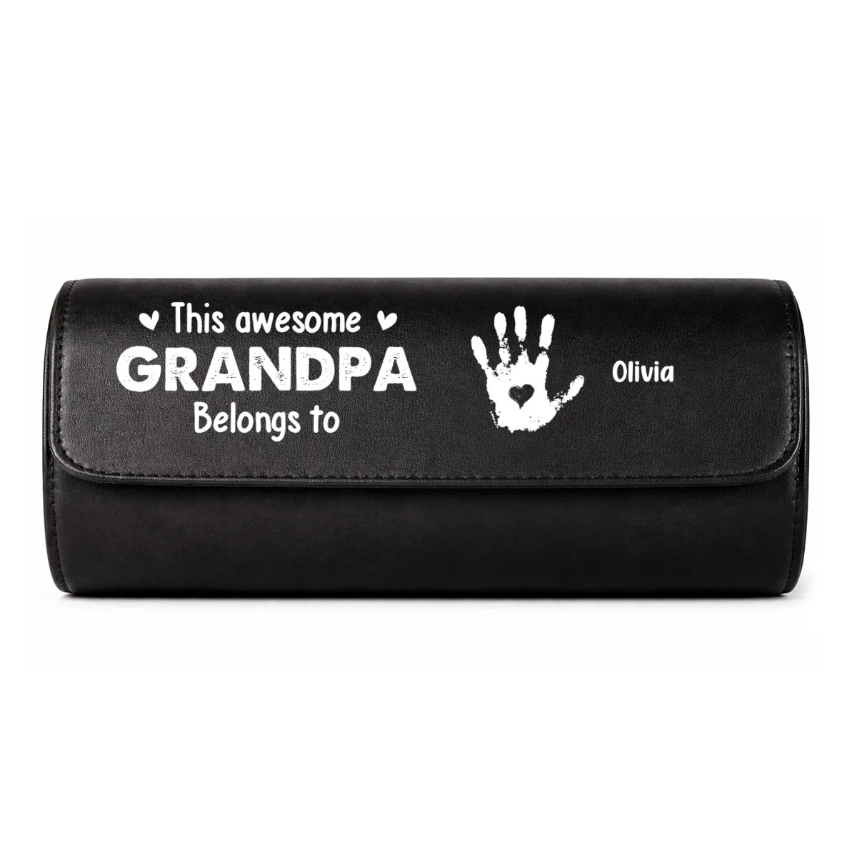 This Awesome Grandpa Belongs To - Personalized Custom Leather Watch Case - Image 11