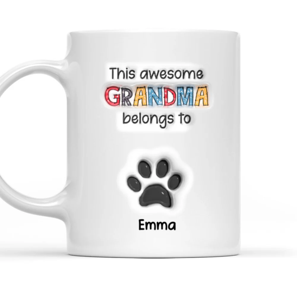 This Awesome Nana Belongs to Us - Personalized Custom 3D Inflated Effect Mug - Image 7