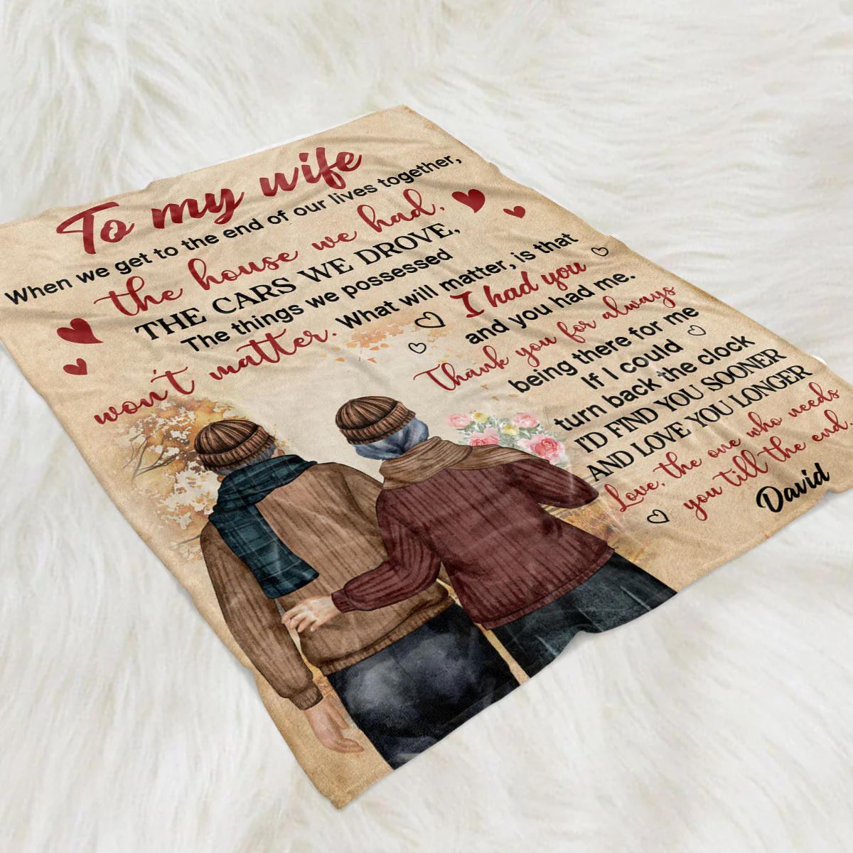 This Blanket Is For My Wife - Personalized Custom Fleece Blanket - Image 2