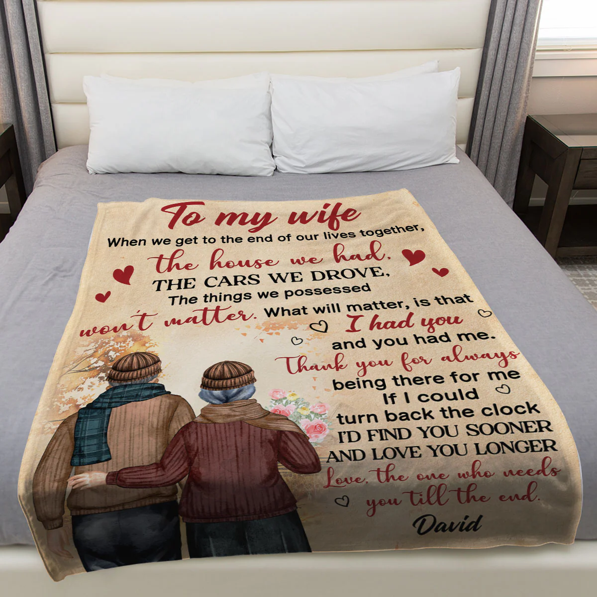 This Blanket Is For My Wife - Personalized Custom Fleece Blanket - Image 3