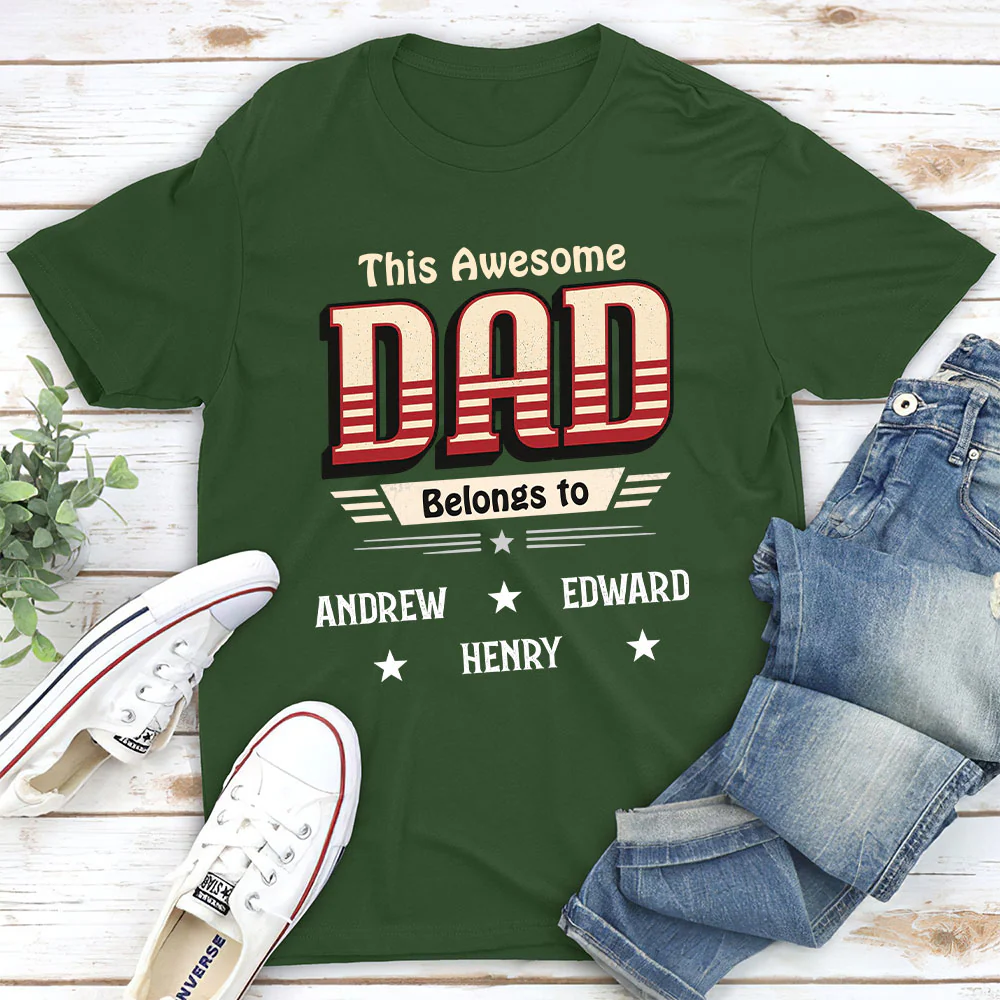 This Dad Belongs To Us - Personalized Custom Shirt - Image 2