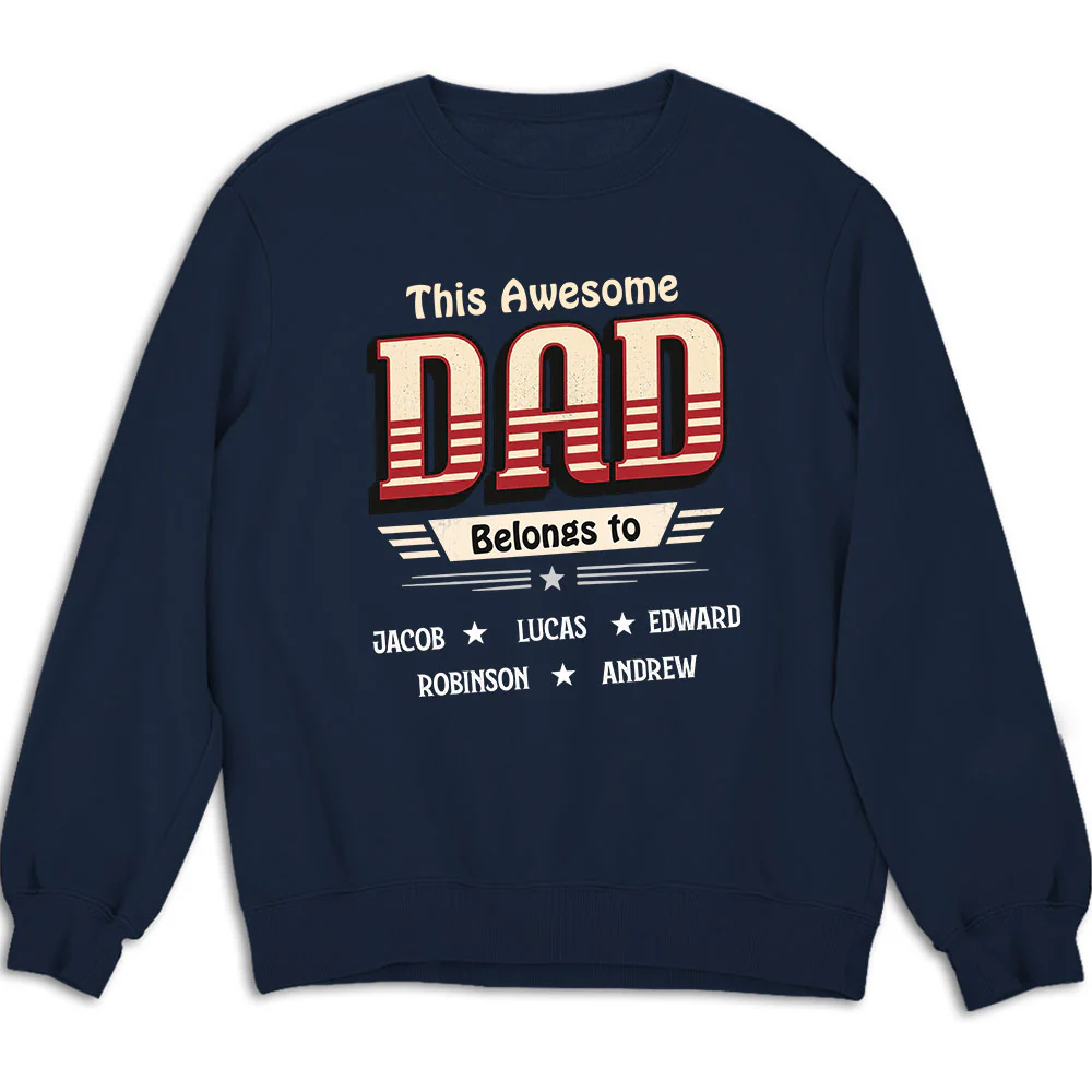 This Dad Belongs To Us - Personalized Custom Shirt - Image 6