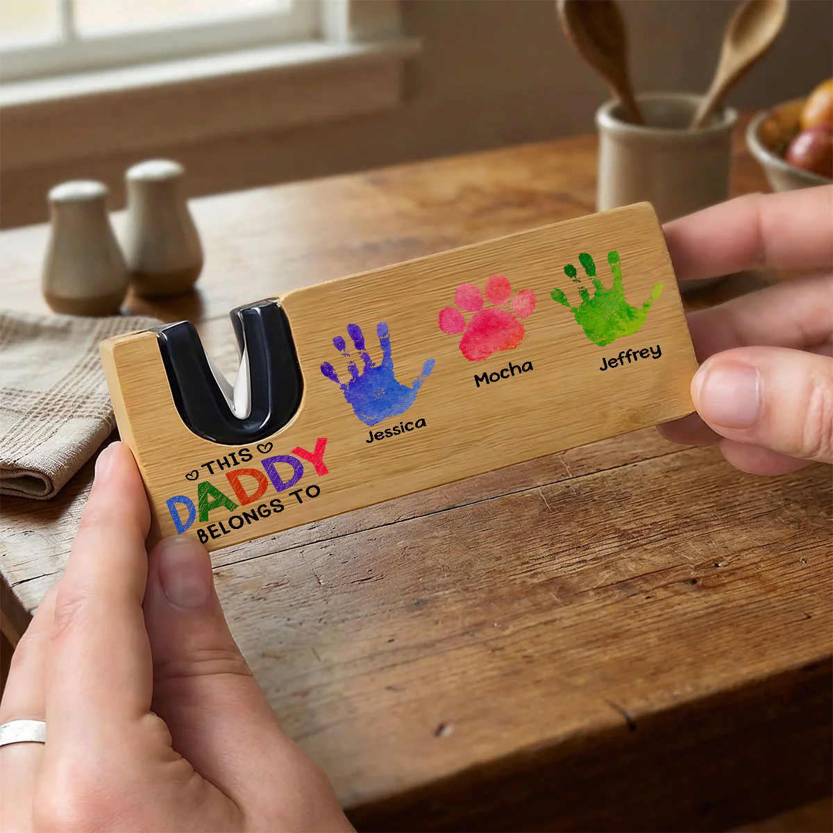 This Daddy Belongs To - Personalized Custom Opener Sharpener Stowel - Image 2