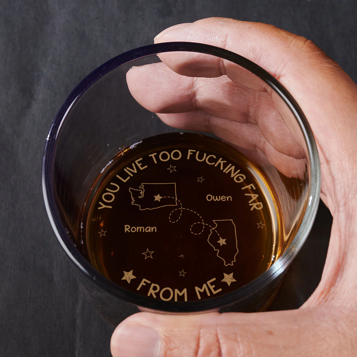 This Distance Drives Me Crazy - Personalized Custom Engraved Whiskey Glass - Image 5