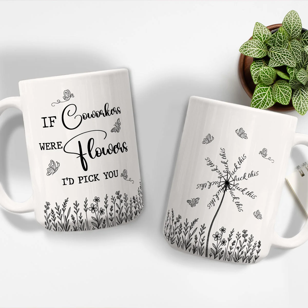 This Flower Swears In Whispers - Personalized Custom Coffee Mug - Image 4