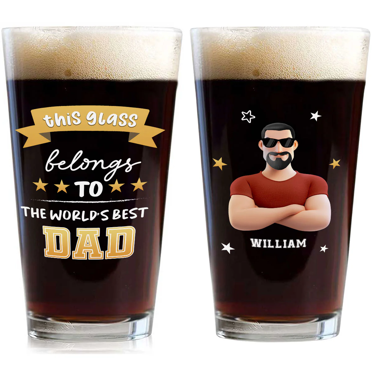 This Glass Belongs To The Best Dad - Personalized Custom Beer Glass