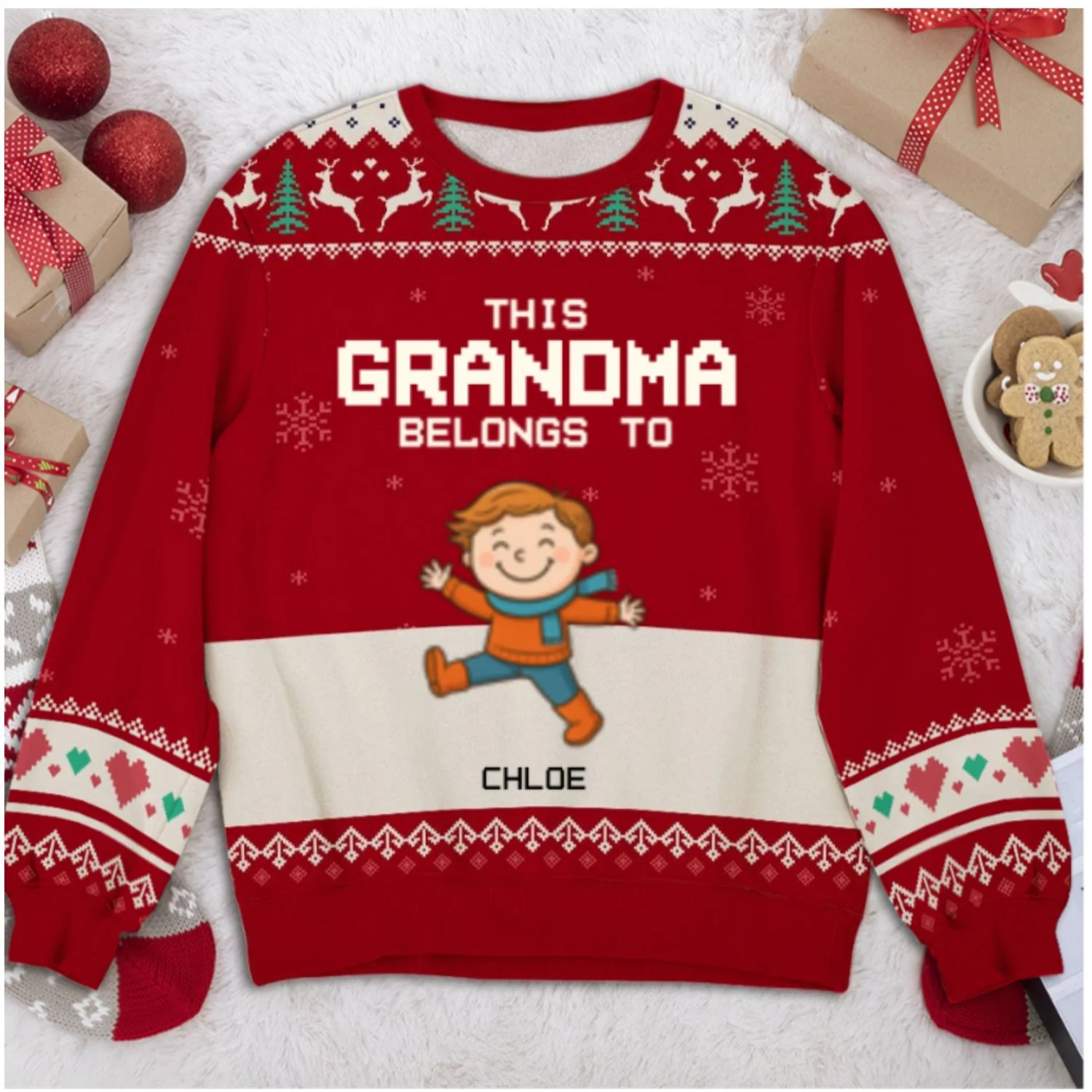 This Grandma Belongs To Grandkids - Personalized Custom All-Over-Print Sweatshirt - Image 6
