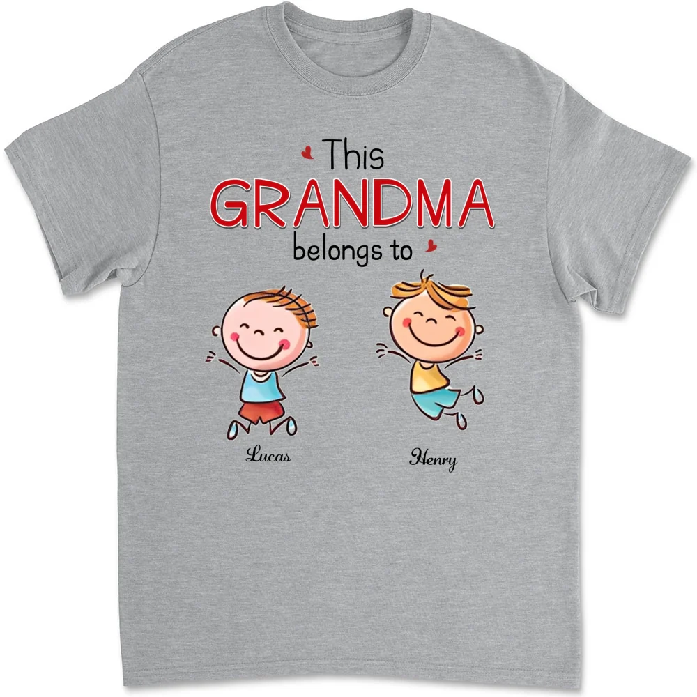 This Grandma Belongs To Grandkids - Personalized Custom Shirt - Image 8