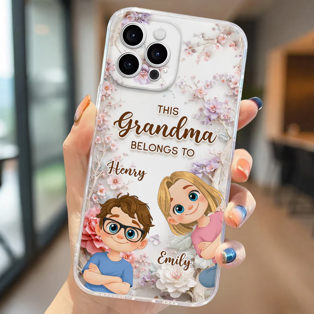 This Grandma Belongs To -  Personalized Custom 3D Effect Phone Case - Image 3