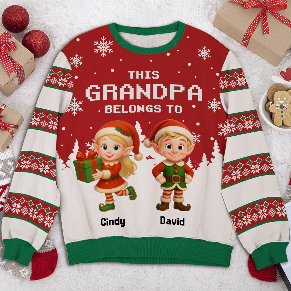 This Grandma Belongs To - Personalized Custom All-Over-Print Sweatshirt - Image 2