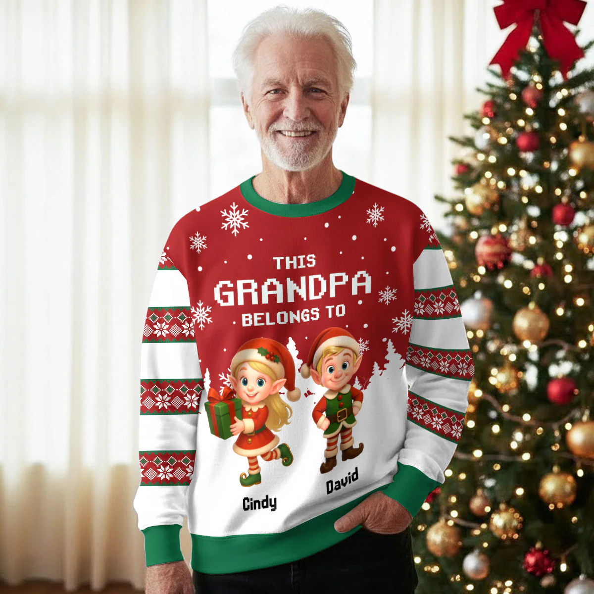 This Grandma Belongs To - Personalized Custom All-Over-Print Sweatshirt - Image 3