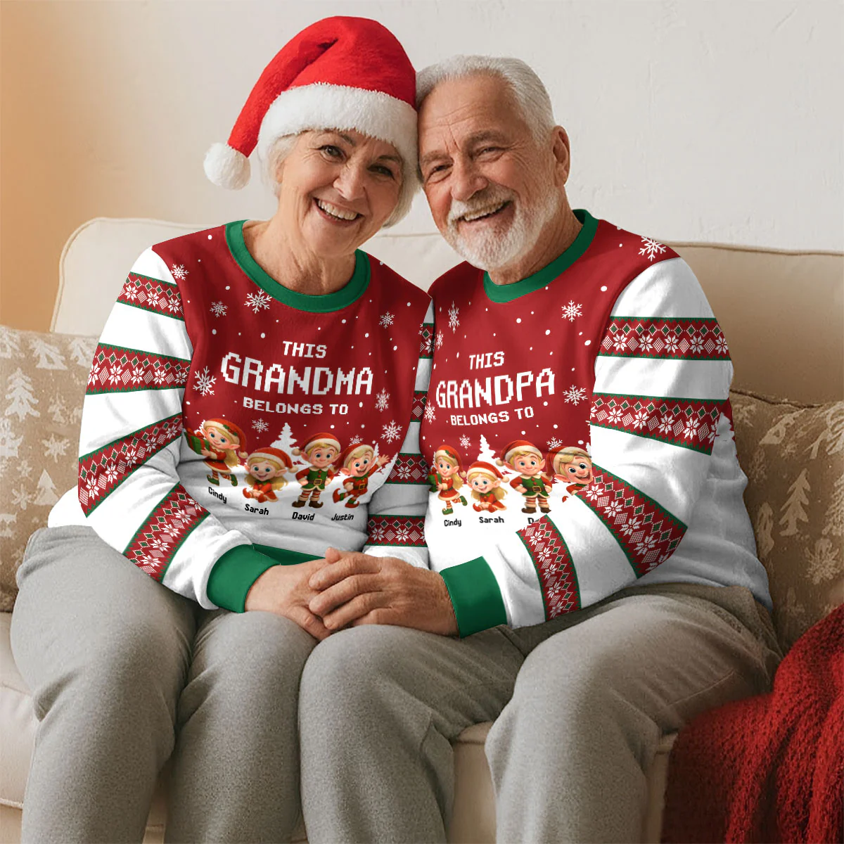 This Grandma Belongs To - Personalized Custom All-Over-Print Sweatshirt - Image 5