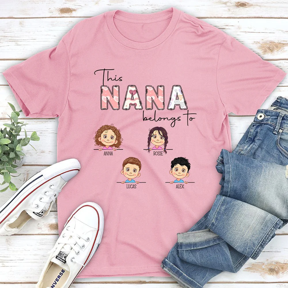 This Grandma Belongs To - Personalized Custom Unisex T-shirt - Image 4