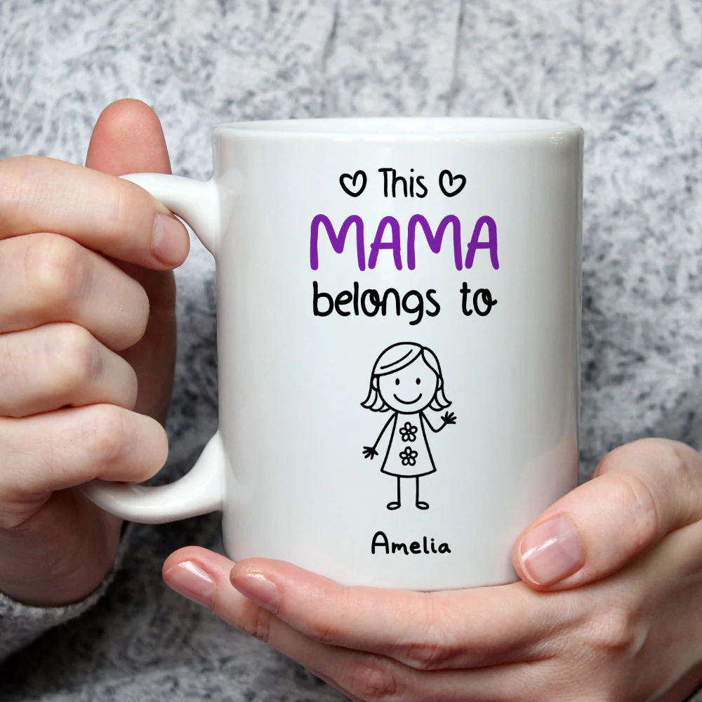 This Grandma Belongs To Us - Personalized Custom Coffee Mug - Image 2