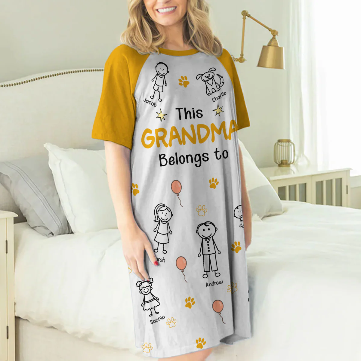 This Grandma Is Ours - Personalized Custom 3/4 Sleeve Dress - Image 3