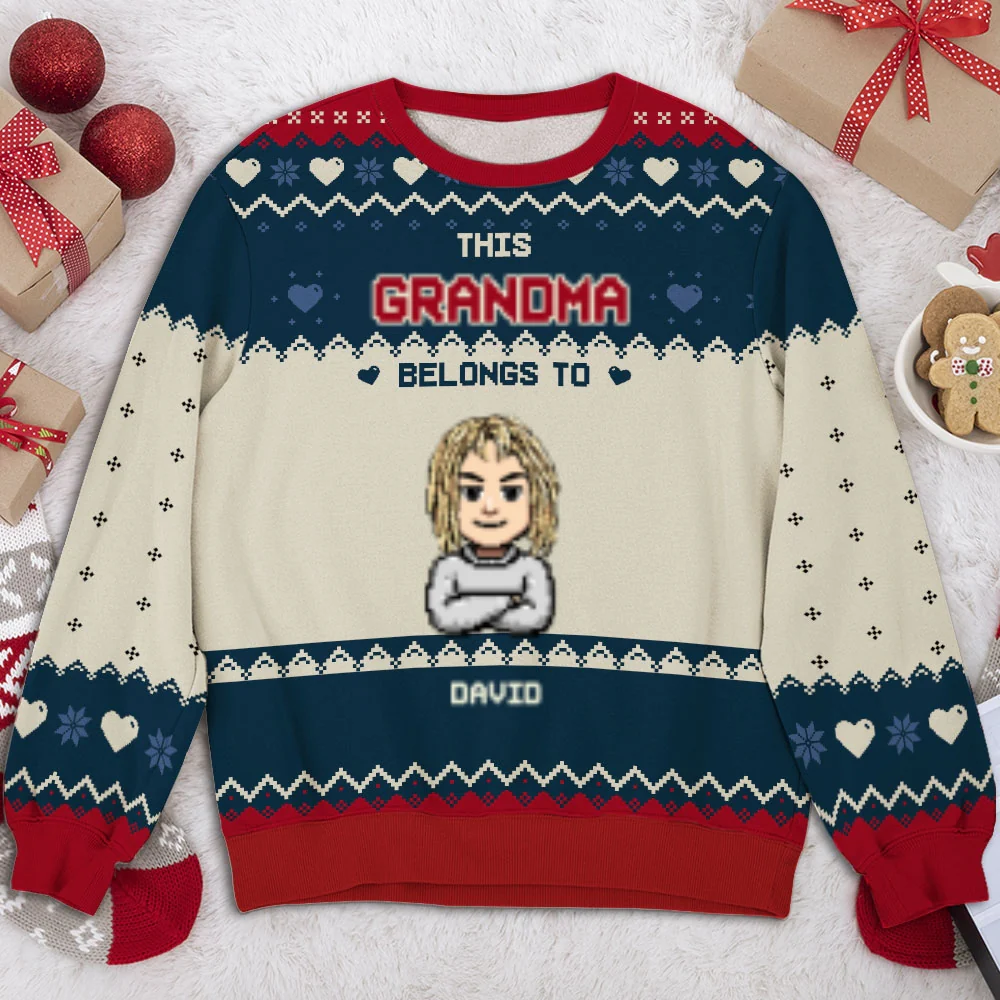 This Grandma Mom Belongs To Pixel - Personalized Custom All-Over-Print Sweatshirt - Image 5