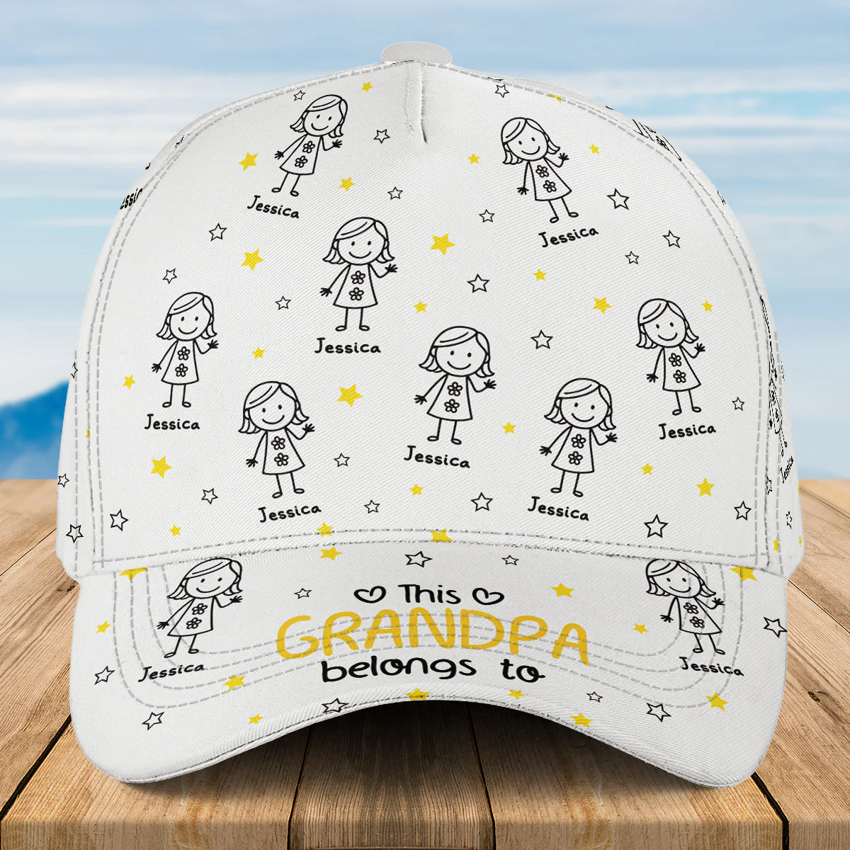 This Grandpa Belongs To Best Memories - Personalized Custom Classic Cap - Image 5