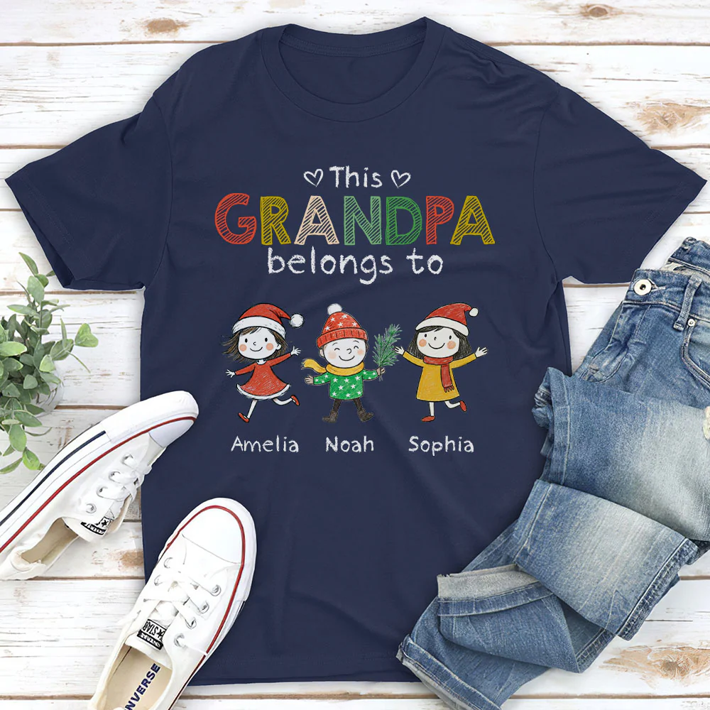 This Grandpa Belongs To His Crew - Personalized Custom Shirt - Image 2