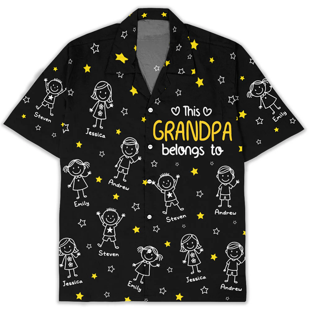 This Grandpa Belongs To Our Hearts - Personalized Custom Hawaiian Shirt
