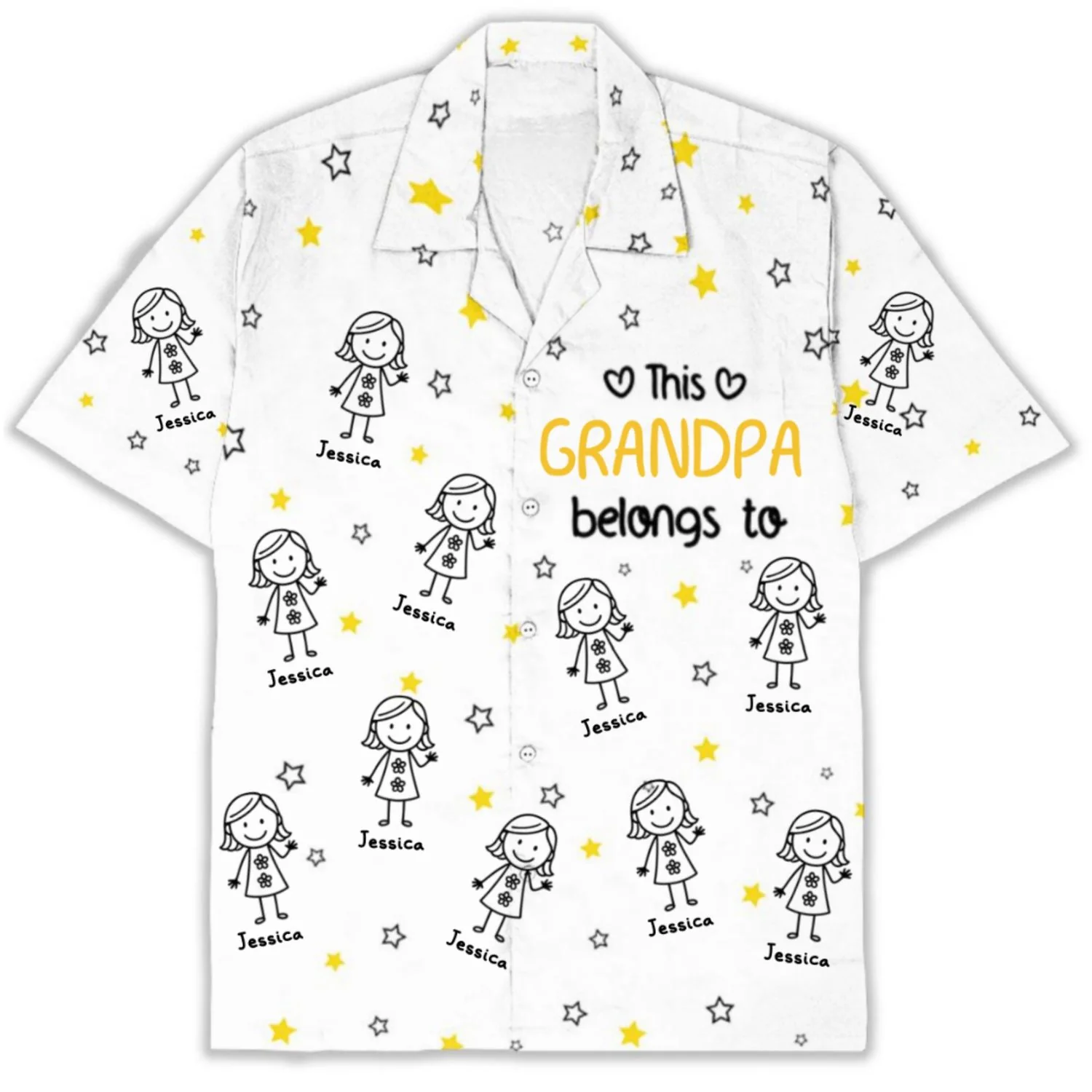 This Grandpa Belongs To Our Hearts - Personalized Custom Hawaiian Shirt - Image 7