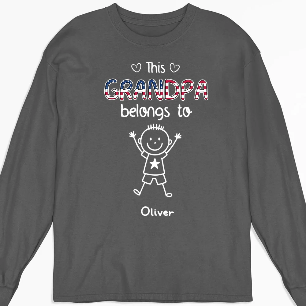 This Grandpa Belongs To Us America - Personalized Custom Shirt - Image 10