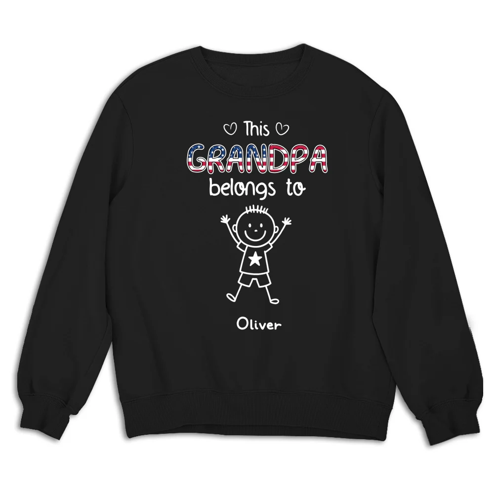 This Grandpa Belongs To Us America - Personalized Custom Shirt - Image 12