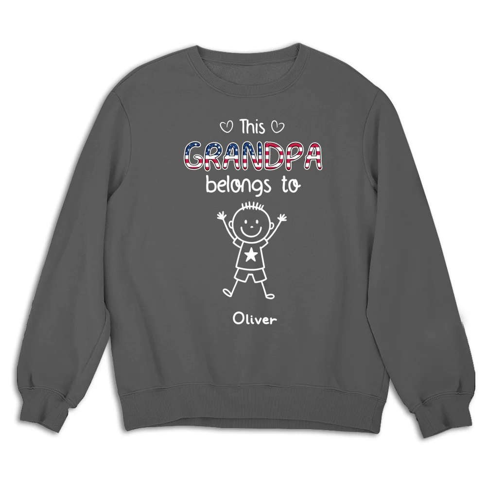 This Grandpa Belongs To Us America - Personalized Custom Shirt - Image 13