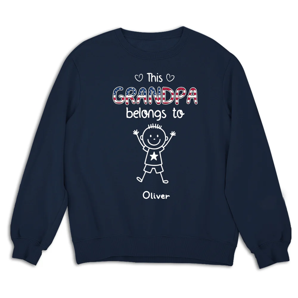 This Grandpa Belongs To Us America - Personalized Custom Shirt - Image 14